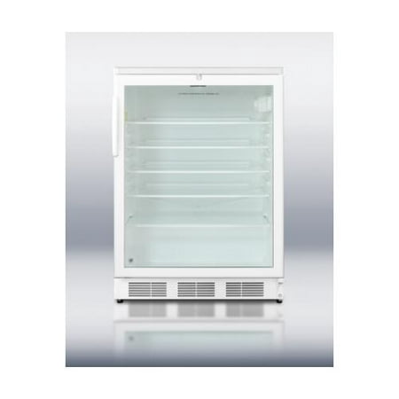 Summit SCR600LBI 24 Commercially Approved Compact Beverage Center with 5.5 cu. ft. Capacity 4 Adjustable Wire Shelves Automatic Defrost and Lock in (Best Fridge Freezer Under 200)