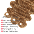 thumbnail image 3 of USTAR Brazilian Chocolate Brown Body Wave Blended Hairs Color 4P27 Virgin Body Human Hair 22 24 26 28 Inch 4 Bundles for Women, 3 of 4
