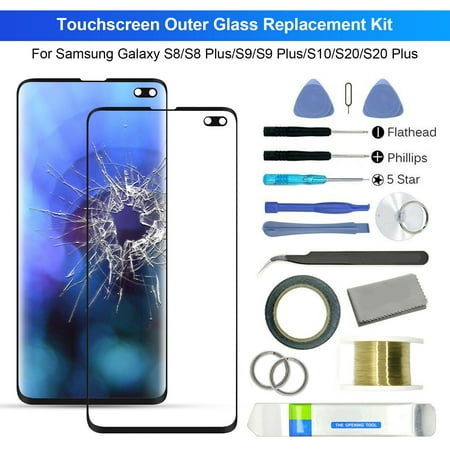 Deyuer Front Glass Replacement Mobile Phone Outer Display Touch Screen with Repairing Tool for Samsung Galaxy S8/S8+/S9/S9+/S10e/S10/S10 Plus/S20/S20 Plus/S20 Ultra/S21/S21 Plus/S21 Ultra