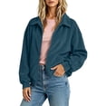 thumbnail image 4 of FchengtaiS Women's Zip Up Corduroy Jackets Casual Loose Collar Shacket Fall Fashion Lightweight Coat Outerwear with Pockets, 4 of 7