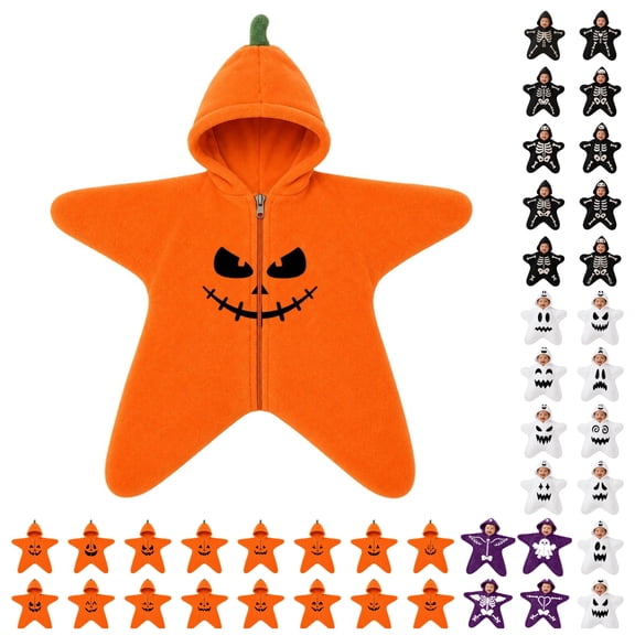 Halloween Baby Star Suit Starfish Bunting Romper Halloween Footie Jumpsuit Zip up Winter Warm Wearable Blanket (0-3 Months)