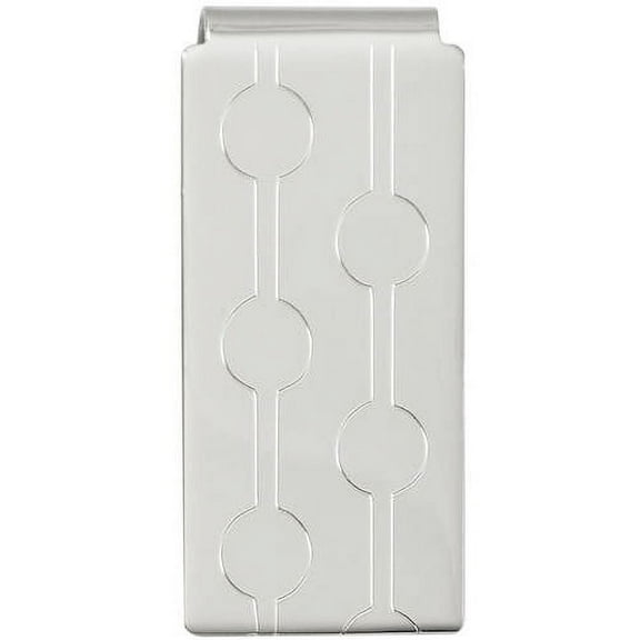 Primal Rhodium-plated Kelly Waters Circle Pattern Engraveable Hinged Money Clip