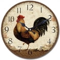 thumbnail image 4 of Yosemite Circular Wooden Skip Movement Wall Clock with Rooster Print, 4 of 6