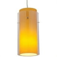 thumbnail image 1 of Access Lighting 23133-BS-CLAM Glass in Glass Brushed Steel Shade in Clear Outer Amber Inner, Cylinder, 1 of 3
