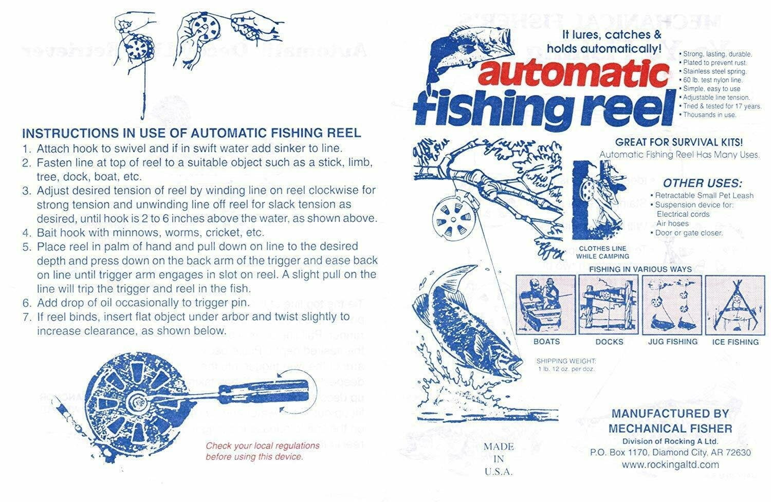 Mechanical Fisher Yo-Yo Automatic Fishing Reels, 12-Pack 