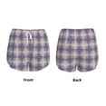 thumbnail image 6 of Sigee Purple Floral Gingham Check Plaid for Women's Athletic Shorts High Waisted Running Shorts Pocket Sporty Short Gym Elastic Workout ShortsMedium, 6 of 9