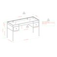 thumbnail image 3 of Contemporary 56" Glass Top 2-Tier Executive Desk in Birch, 3 of 5