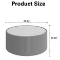 thumbnail image 2 of Hassch 29.5" Round Coffee Table with Marble Top and Gray PU Leather Covered Frame, Stable Cylindrical Drum Table for Books, Lamps, Coffee, Bedside or Display, 2 of 6