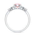 thumbnail image 3 of Rosec Jewels IGI Certified Lab Grown Pink Diamond Flower Engagement Ring (1 Ct, Fancy Pink Color- VS1 Clarity) - Womens Pink White Diamond Ring, 18K White Gold, US 8.50, 3 of 9