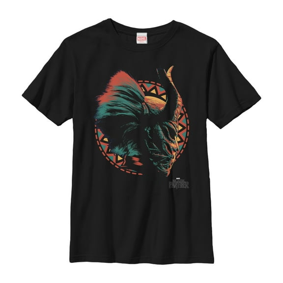 Boy's Marvel Black Panther 2018 Killmonger's Mask Graphic Tee Black Medium