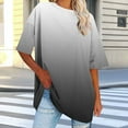 thumbnail image 2 of Womens Tops, Xunlbb Women's Oversized Round Neck Short Sleeved Solid Summer Base Shirt Sports T-shirt Tops ,T-shirt Tunic Tops Black B, 2 of 8