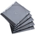 thumbnail image 1 of Paquete de 25 estuches para CD transparentes individuales estándar con bandeja negra ensamblada, 1 of 3