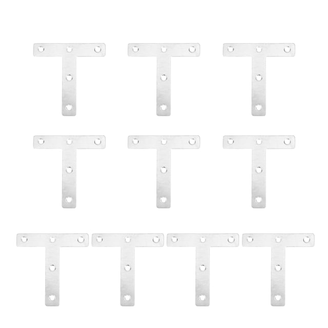 10 Pcs Supports d'Angle en Acier en Forme de T 80mm*80mm Connecteur de Plaque Fixe Feuille de Réparation