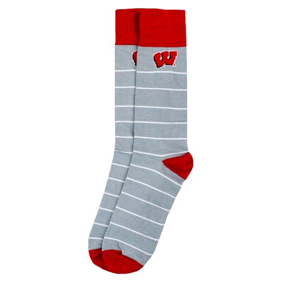 DB Fan Gear Chaussettes Habillées à Rayures Blanches Wisconsin Badgers