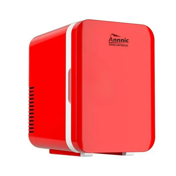 Mini Personal Fridge Cooler, Portable Small Refrigerator 6L/6 Can Cooler & Warmer Compact Fridge For Skincare, Food And Drinks, Small Fridge For Bedroom, Dorm, Car, Office (Red)