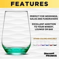 thumbnail image 2 of 10 Vaso Silicia Stemless Wine Glasses Set, 16 oz. - Clear, Orb-Like, Thick base - Green, 2 of 5