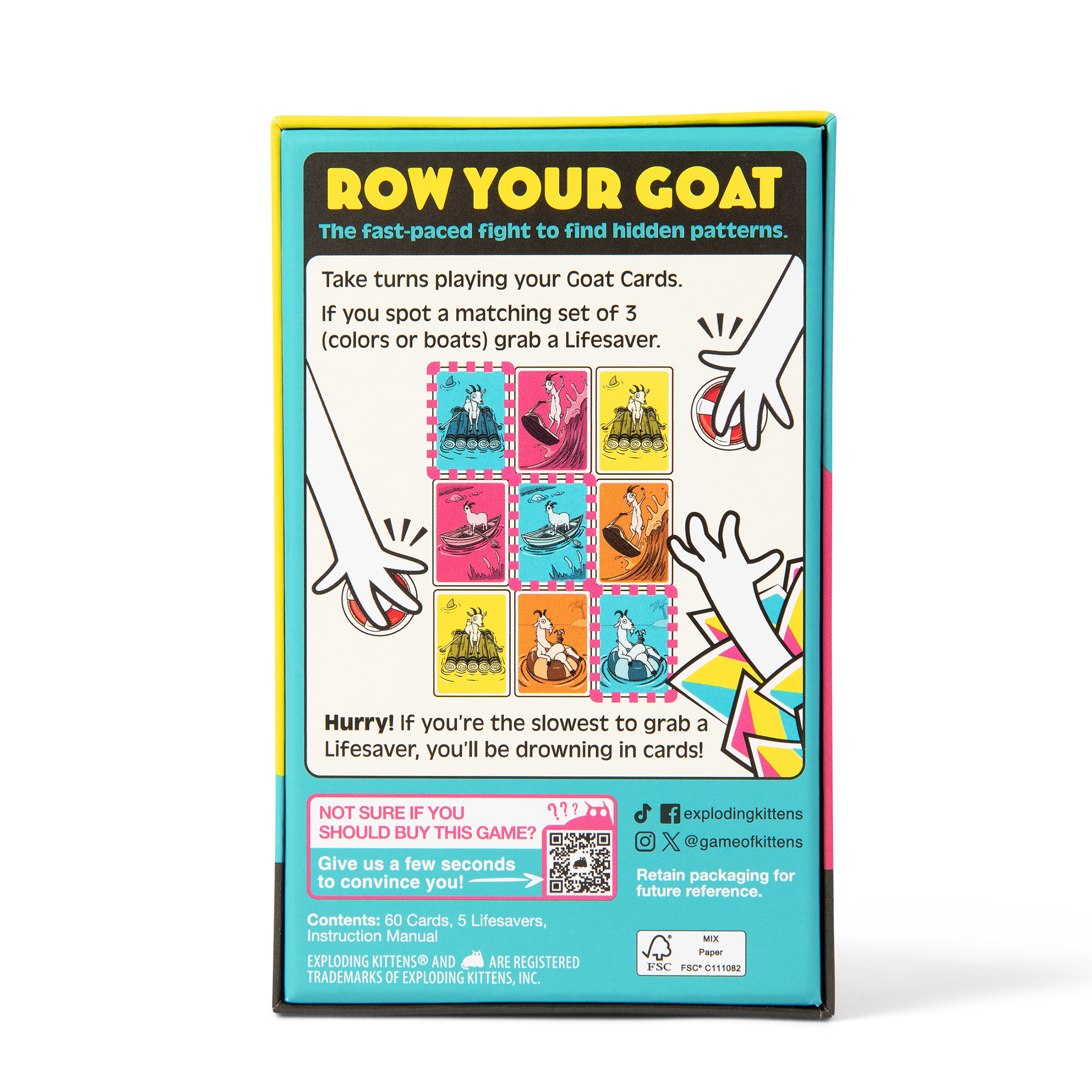 Exploding Kittens Row Your Goat Rapid-Fire Tic Tac Toe Game photo 2