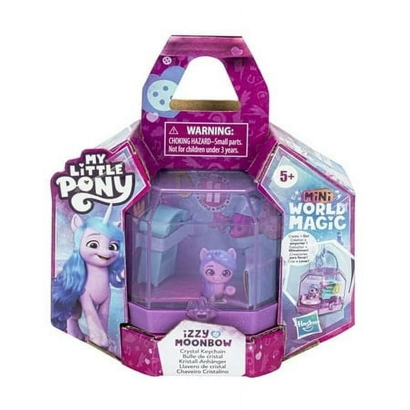 My Little Pony Mini World Magic Crystal Keychain Izzy Moonbow, Portable Playset
