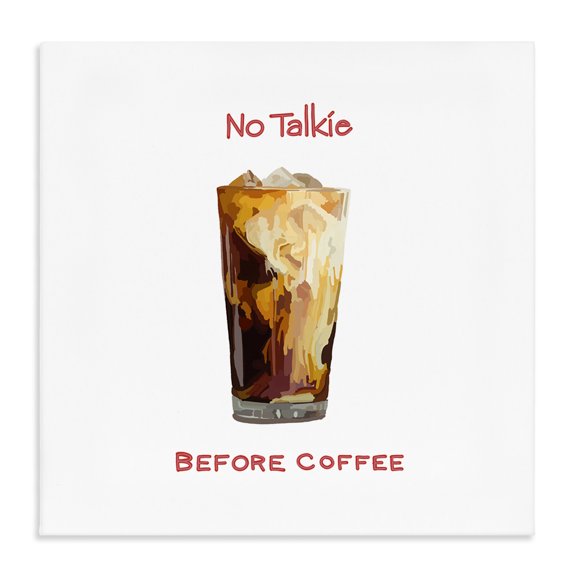 Stupell Industries Modern No Talkie Before Coffee Casual Kitchen Milk Swirls Canvas Art, 30 x 30, by Amelia Noyes