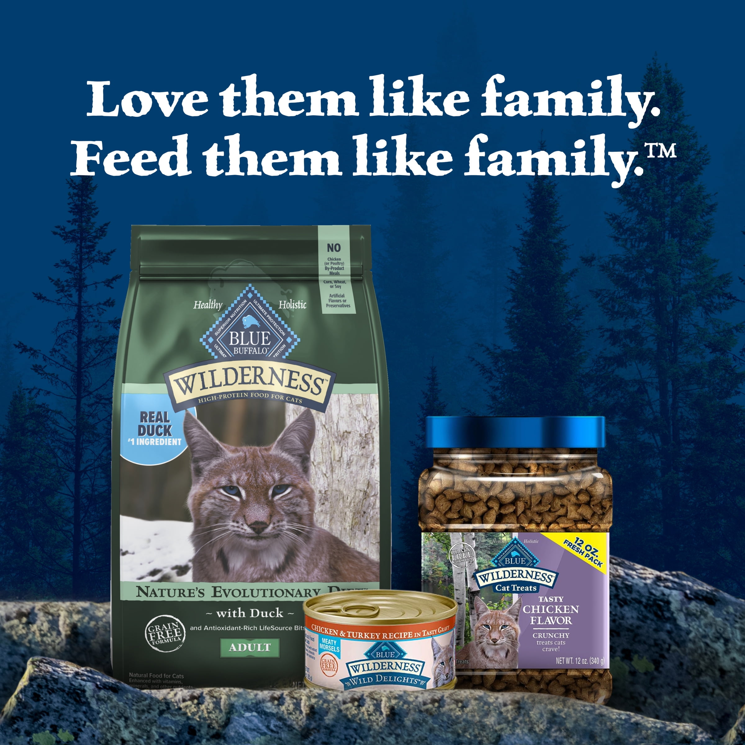 Blue Buffalo Wilderness Natural High-Protein, Grain-Free Dry Cat Food, Duck, 4-lb. Bag