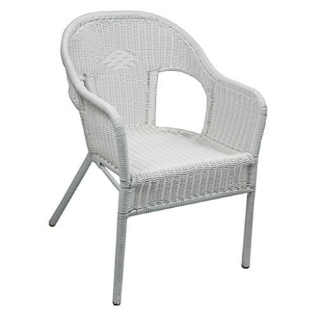 Resin Wicker Outdoor Bistro Chairs-Color:White - Walmart.com