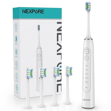 NEXPURE Sonic Electric Toothbrush for Adults & Kids, 5 Modes, 48,000 VPM, Smart Timer, Fast Charging, 60-Day Battery, 4 Brush Heads