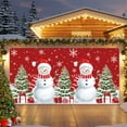 thumbnail image 2 of Fsddascl 7 x 16 Ft Christmas Garage Door Cover, Red Snowman Christmas Large Garage Door Banner, Tree Snowflake Gifts Hanging Garage Mural Background for Indoor Outdoor Xmas Party Supplies, 2 of 9