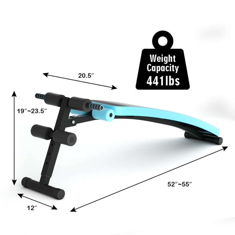 Kadyn Adjustable Ab Sit Up Bench, Exercise Bench, Workout Bench,Folding Weight Bench Adjustable Sit-up Board Workout Slant Bench-Blue