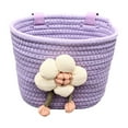 thumbnail image 1 of Cesta de bicicleta universal de cuerda suave para niños con juguete de flor de peluche, accesorio de ciclismo, se adapta a manillares de 2 a 5 cm para Púrpura, 1 of 8