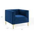 thumbnail image 3 of Modway Resonate Performance Velvet Armchair in Navy, 3 of 9