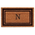 thumbnail image 1 of Calloway Mills 152961830N 18 x 30 in. Black Border Monogram Rectangular Doormat, Natural - Letter N, 1 of 1