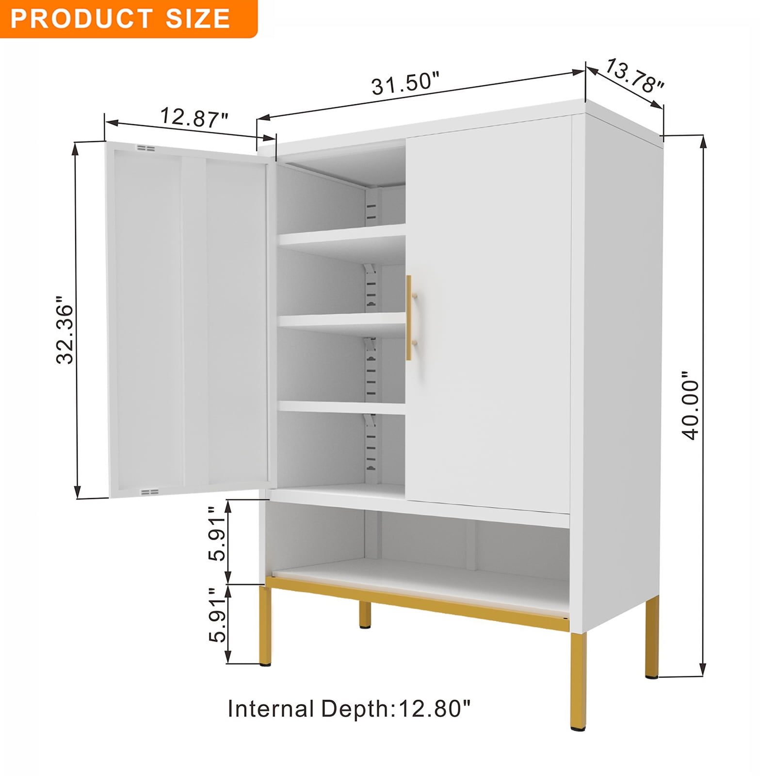 Mintazer 40" Tall 7-Tier Shoe Cabinet with 2 Doors, Metal Shoe Organizer with Adjustable Shelves Shoe Rack for Entryway, Hallway, Bedroom, White