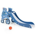 thumbnail image 1 of Tobogán 3 en 1 Costway plegable con canasta Aro para niños Interior y Exterior Azul 151 x 76 x 72 cm, 1 of 9