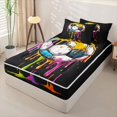 thumbnail image 2 of Homewish Watercolor Ice Cream Football Kids Zipper Twin Comforter Sets with Fitted Sheet and 2 Pillowcases,Soccer Sport Games Ball Lover Zipper Bedding Set,Black Reversible,4-Piece, 2 of 7