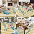 thumbnail image 5 of Starfish Shell Coastal Area Rugs 5'x7', Washable Small Throw Rugs for Laundry Room Playroom, Summer Nautical Striped Farmhouse Indoor Outdoor Rug Non-Slip Low Pile Carpet Runner Reversible Floor Mats, 5 of 8