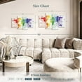 thumbnail image 3 of Elephant Stock Rainbow Splatter World Map Wall Art - Horizontal Multi Panel Canvas - Living Room Wall Decor - Map Multi Panel - White And Blue Decor - 36" x 22", 3 of 4