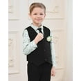 thumbnail image 3 of SANMIO Toddler Boy Suits Dress Clothes Formal Slim Fit Suit Set 6 Piece Tuxedo Gentleman Wedding Outfit Dresswear Vest Set, 3 of 7