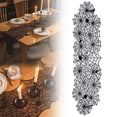 thumbnail image 2 of CoreLiving Halloween Decorations Black Lace Spider Web Table Runner Gothic Halloween Decor Lace Runner Cover for Fireplace Mantel and Dining Table, 2 of 7