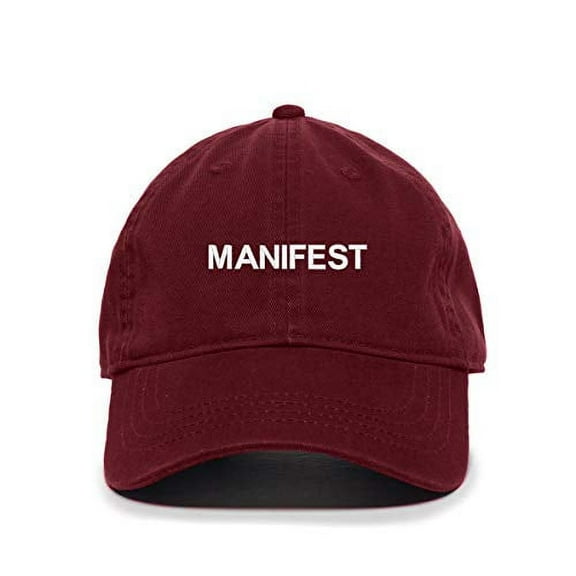 Tech Design Manifest Baseball Cap Embroidered Cotton Adjustable Dad Hat Burgundy