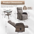 thumbnail image 5 of OPOHORO 59" Outdoor Wicker Swivel Chaise Lounge Set of 2 with Cushion, Adjustable Backrest & Side Table, Gray Patio Recliner for Poolside or Backyard, 5 of 12
