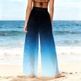 thumbnail image 6 of Mesh Beach Cover Up Pants for Women High Waisted Ombre Gradient Wide Leg Sheer Trousers Loose Fit Breathable Swimwear Outfits for Cruise, 6 of 7