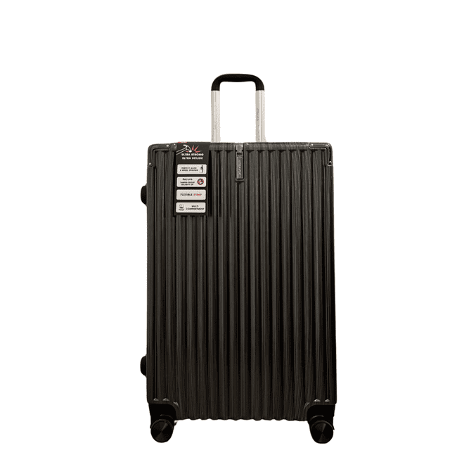 TRAVLR Strokes Medium (25") Hardside Luggage Expandable, Anti-Scratch, Mute Eight Wheels Wheels and TSA Lock- Grey