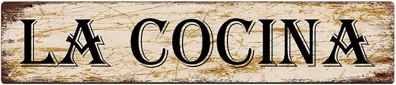La Cocina Sign Vintage Metal Sign Retro Metal Plaque Bar Pub Poster Wall Art Decor Tin Sign 4x16 in 10x40 cm