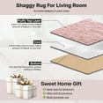 thumbnail image 4 of IR Imperial Rooms Solid Collection Shaggy 5x7Ft Rectangle Rug for Bed Room Faux Fur Rug Pink, 4 of 10