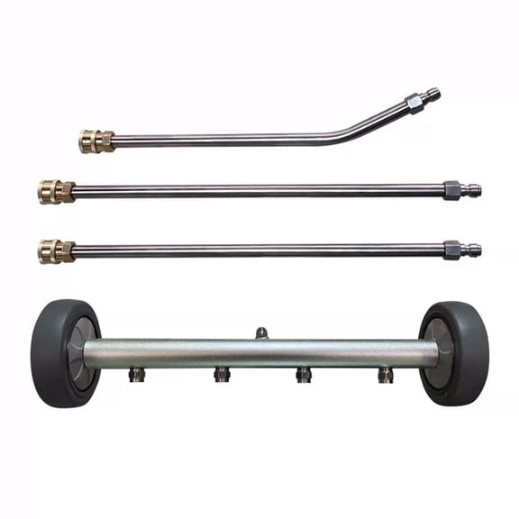 High 16 Inch Pressure Washer Undercarriage Cleaner, Undercarriage Sprayer With 4 Nozzles, 4000 PSI Car Cleaner With 2 PCS Straight Wand And 1 PC Angled Wand