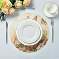 thumbnail image 3 of WOBOGO Orange Easter Rabbit Round Placemats Set of 1 Heat Resistant Washable Kitchen Table Decorations 15.4in, 3 of 7