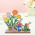 thumbnail image 6 of HongHeng Easter Wooden Table Sign Decoration Spring Freestanding Wood Tabletop Centerpiece Signs Retro Happy Easter Eggs Bunny for Home Table Tiered Tray Party Decor, 6 of 6