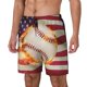 thumbnail image 1 of Balery Baseball Ball With Flag Bañador para hombre, shorts de playa de secado rápido con entrepierna y forro de compresión-Small, 1 of 6