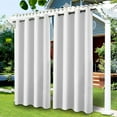 thumbnail image 6 of SHANNA Outdoor Curtains for Patio Waterproof Cabana Grommet Blackout Curtain Panels, White, W 52" x L 108", 6 of 11
