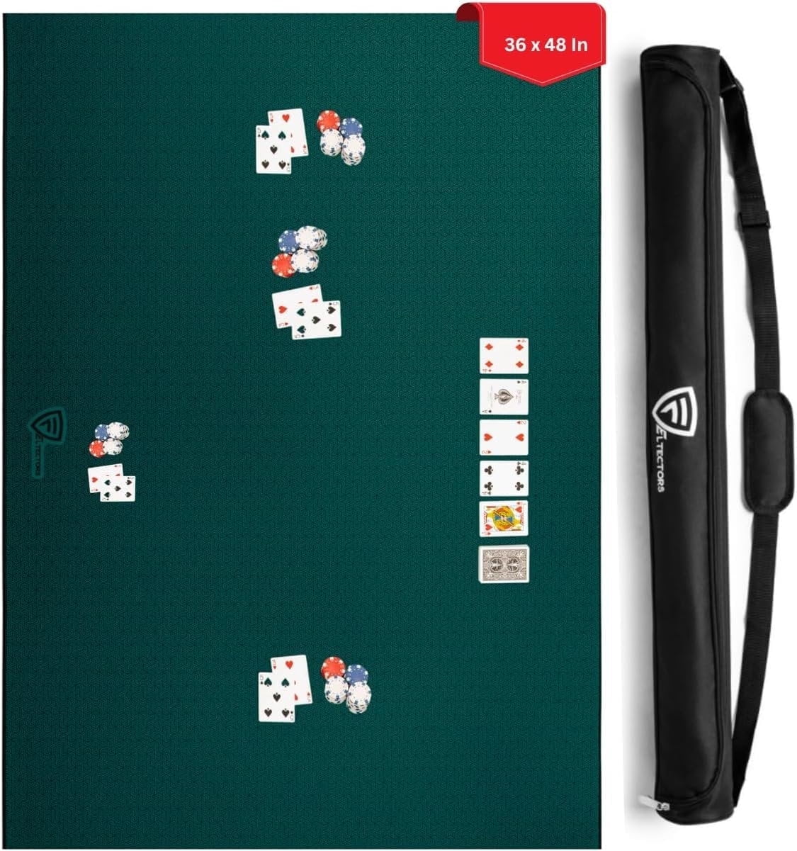 Feltectors 5 mm Board Game Mat, Mahjong Mat with Carrying Bag 36 x 48  Inches, Green
